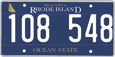 RI license plate 108548