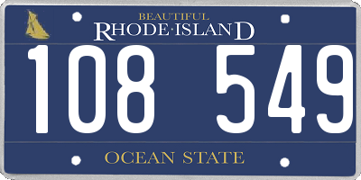 RI license plate 108549