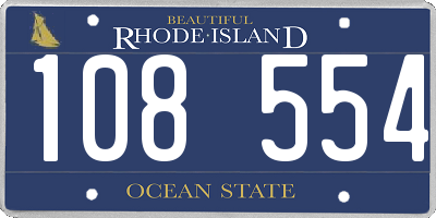 RI license plate 108554