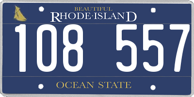 RI license plate 108557