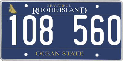 RI license plate 108560