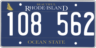 RI license plate 108562