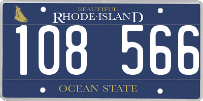 RI license plate 108566