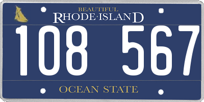 RI license plate 108567