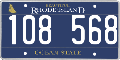 RI license plate 108568