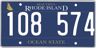 RI license plate 108574