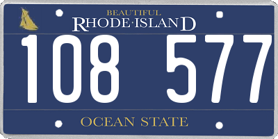 RI license plate 108577