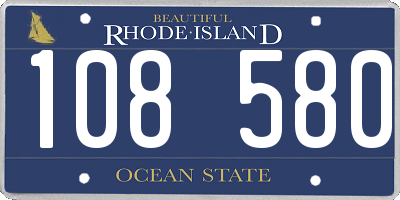 RI license plate 108580