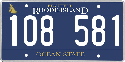 RI license plate 108581