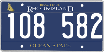 RI license plate 108582