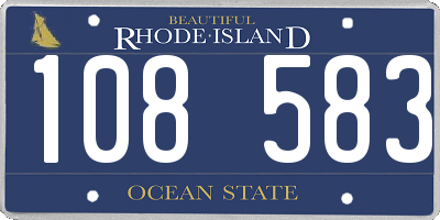 RI license plate 108583