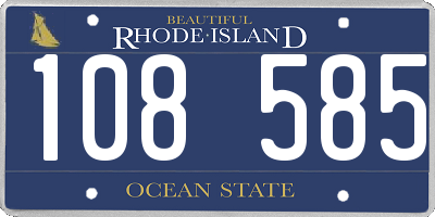 RI license plate 108585