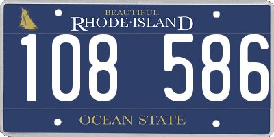 RI license plate 108586