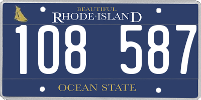 RI license plate 108587