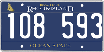 RI license plate 108593
