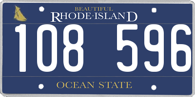 RI license plate 108596