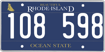 RI license plate 108598