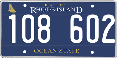 RI license plate 108602