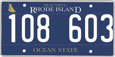 RI license plate 108603