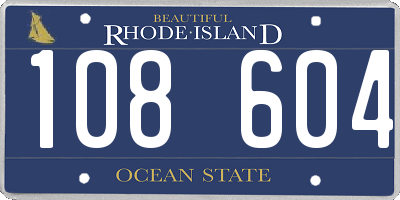 RI license plate 108604
