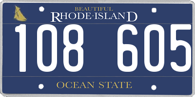 RI license plate 108605
