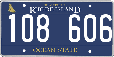 RI license plate 108606