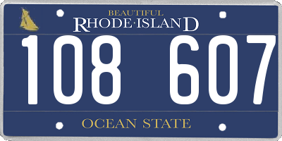 RI license plate 108607