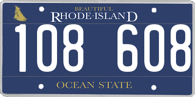 RI license plate 108608