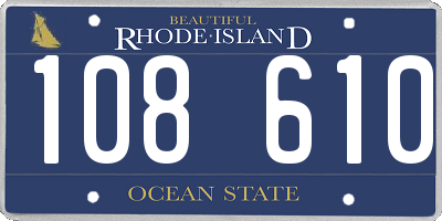 RI license plate 108610