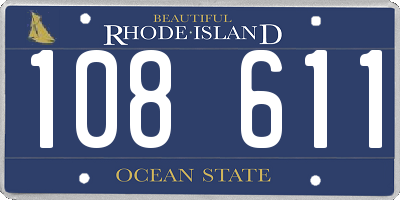 RI license plate 108611