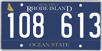 RI license plate 108613