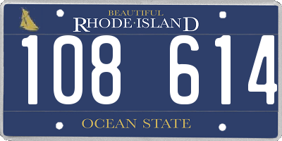RI license plate 108614