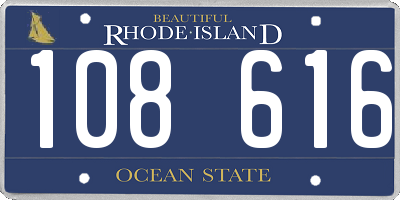 RI license plate 108616