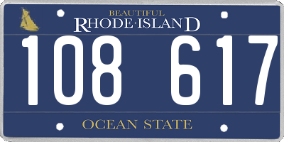 RI license plate 108617