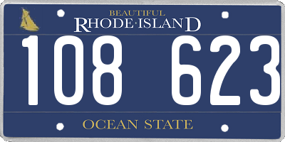 RI license plate 108623