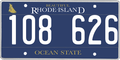 RI license plate 108626