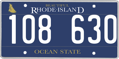 RI license plate 108630