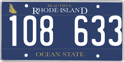 RI license plate 108633