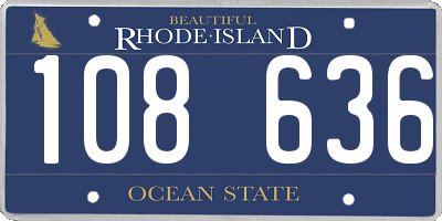 RI license plate 108636