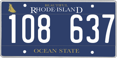 RI license plate 108637