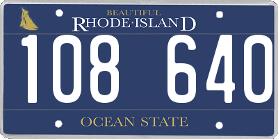 RI license plate 108640