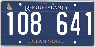 RI license plate 108641