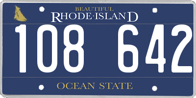RI license plate 108642