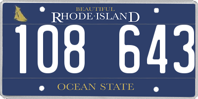 RI license plate 108643
