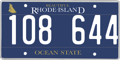 RI license plate 108644