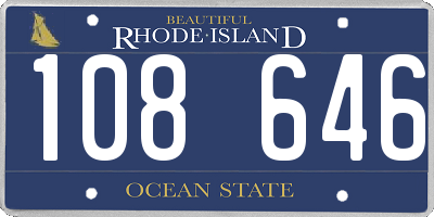 RI license plate 108646
