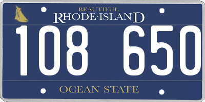 RI license plate 108650