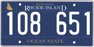 RI license plate 108651