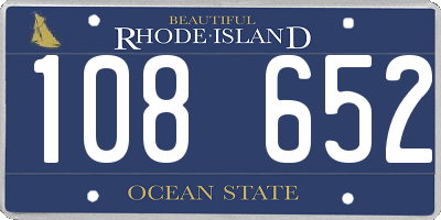 RI license plate 108652