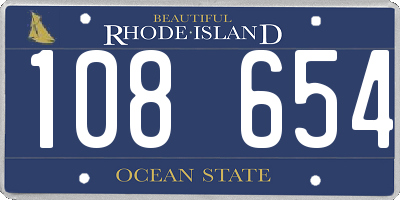 RI license plate 108654